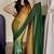 green-musturd color nylon  pedding printed pre drape one minute saree with un-stitch blouse