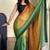 green-musturd color nylon  pedding printed pre drape one minute saree with un-stitch blouse