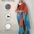 orange-skyblue color nylon  pedding printed pre drape one minute saree with un-stitch blouse