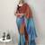 orange-skyblue color nylon  pedding printed pre drape one minute saree with un-stitch blouse