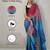 pink-skyblue color nylon  pedding printed pre drape one minute saree with un-stitch blouse