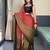 red-multicolor color nylon  pedding printed pre drape one minute saree with un-stitch blouse