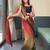 red-multicolor color nylon  pedding printed pre drape one minute saree with un-stitch blouse