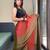 red-multicolor color nylon  pedding printed pre drape one minute saree with un-stitch blouse