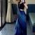 blue-teal color nylon  pedding printed pre drape one minute saree with un-stitch blouse