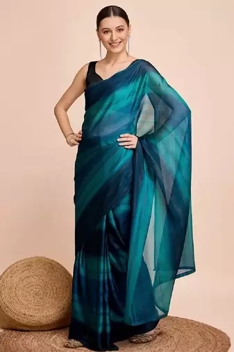 blue nylon pedding lining pre drape one minute saree