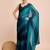 blue color nylon  pedding lining pre drape one minute saree with un-stitch blouse