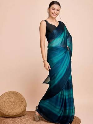 blue nylon pedding lining pre drape one minute saree 3