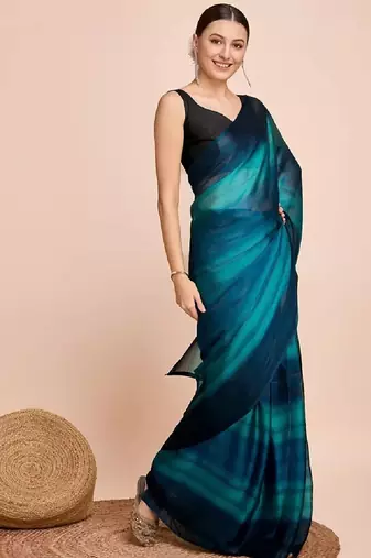 blue nylon pedding lining pre drape one minute saree