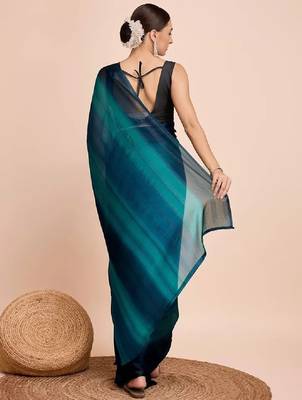 blue nylon pedding lining pre drape one minute saree 4