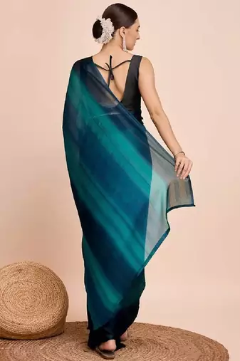 blue nylon pedding lining pre drape one minute saree