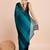 blue color nylon  pedding lining pre drape one minute saree with un-stitch blouse