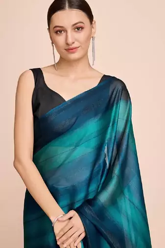 blue nylon pedding lining pre drape one minute saree