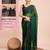 green color nylon  pedding lining pre drape one minute saree with un-stitch blouse