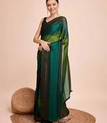 green nylon pedding lining pre drape one minute saree