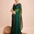 green color nylon  pedding lining pre drape one minute saree with un-stitch blouse