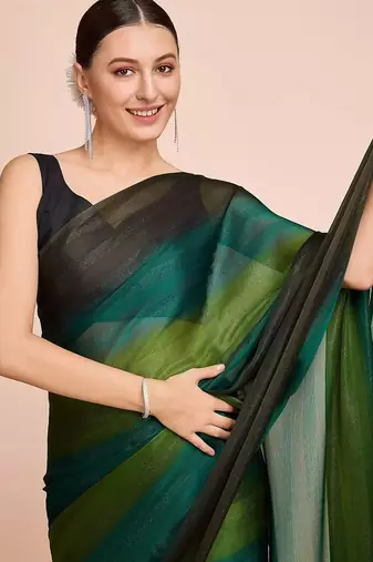 green nylon pedding lining pre drape one minute saree