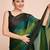 green color nylon  pedding lining pre drape one minute saree with un-stitch blouse