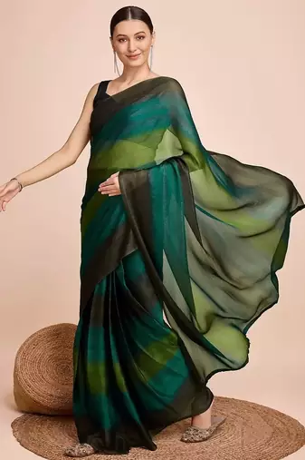 green nylon pedding lining pre drape one minute saree