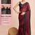 maroon color nylon  pedding lining pre drape one minute saree with un-stitch blouse