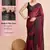 maroon color nylon  pedding lining pre drape one minute saree with un-stitch blouse