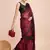maroon color nylon  pedding lining pre drape one minute saree with un-stitch blouse