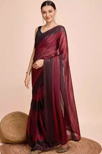 maroon nylon pedding lining pre drape one minute saree