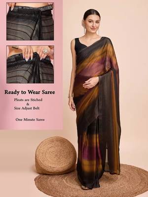 musturd nylon pedding lining pre drape one minute saree 2