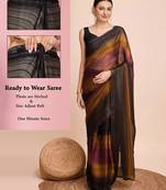 musturd color nylon  pedding lining pre drape one minute saree with un-stitch blouse