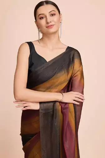 musturd nylon pedding lining pre drape one minute saree