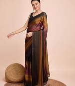 musturd nylon pedding lining pre drape one minute saree