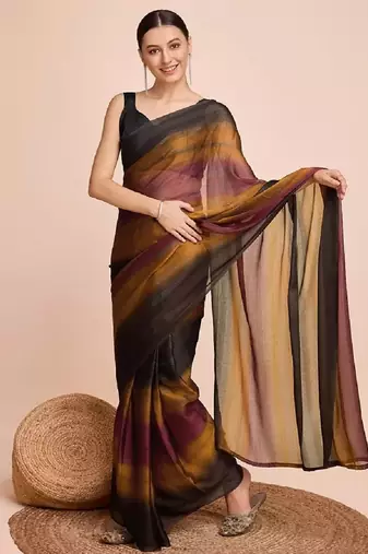 musturd nylon pedding lining pre drape one minute saree