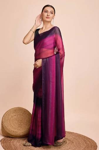 pink nylon pedding lining pre drape one minute saree