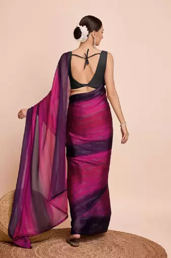 pink nylon pedding lining pre drape one minute saree