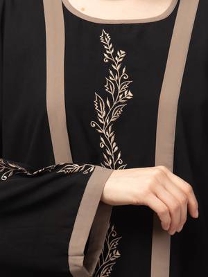 women latest Dubai Stylish embroidered long lenth shrug abaya burkha 5