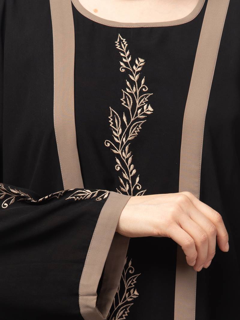 women latest Dubai Stylish embroidered long lenth shrug abaya burkha