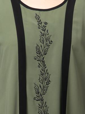 women latest Dubai Stylish embroidered long lenth shrug abaya dress 5