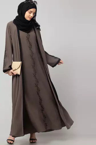 women latest Dubai Stylish embroidered long length shrug Abaya