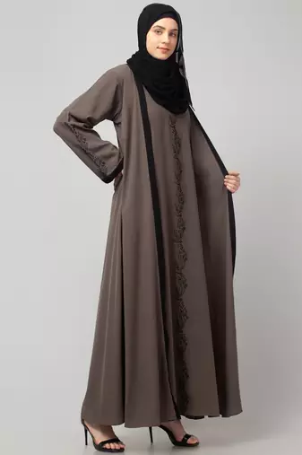 women latest Dubai Stylish embroidered long length shrug Abaya