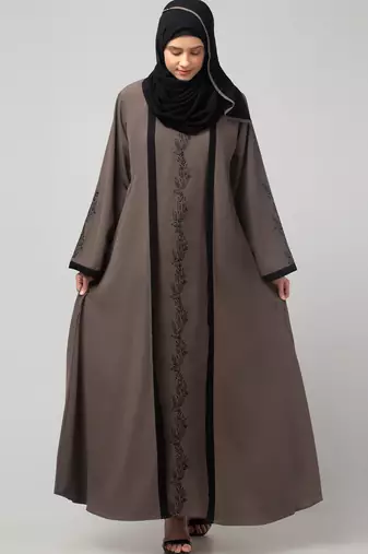 women latest Dubai Stylish embroidered long length shrug Abaya