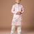 Powder pink embroidered jam satin kurta set