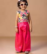 Off White Pink embroidered cotton silk co ord set