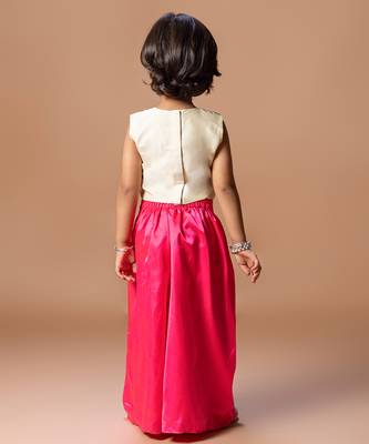 Off White Pink embroidered cotton silk co ord set 3