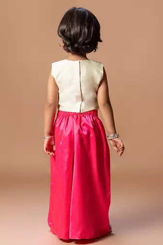 Off White Pink embroidered cotton silk co ord set