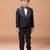 Black embroidered cotton blend tuxedo set