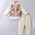 Beige embroidered cotton silk jacket kurta set