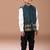 Bottle green embroidered cotton blend nehru jacket set