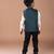 Bottle green embroidered cotton blend nehru jacket set