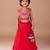 Red embroidered cotton silk lehenga set