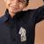 Black embroidered cotton blend shirt